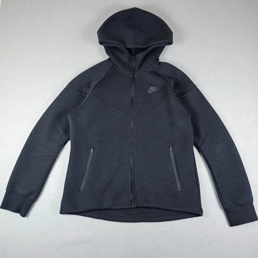 Nike Tech Fleece Hoodie Womens Medium Black Full Zip Windrunner Classic FB8338